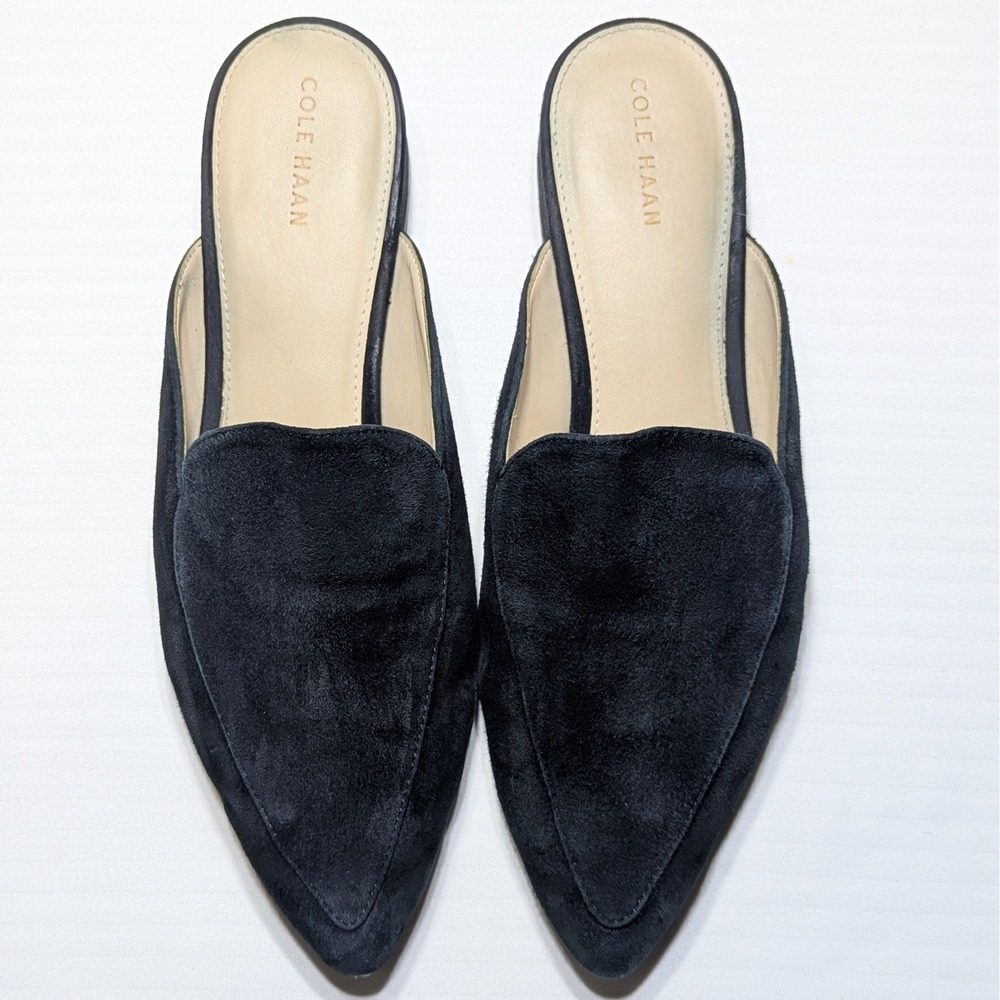 Cole Haan Women 9B Piper Mule Suede Leather Pointed Toe Loafer Flat  Slip On